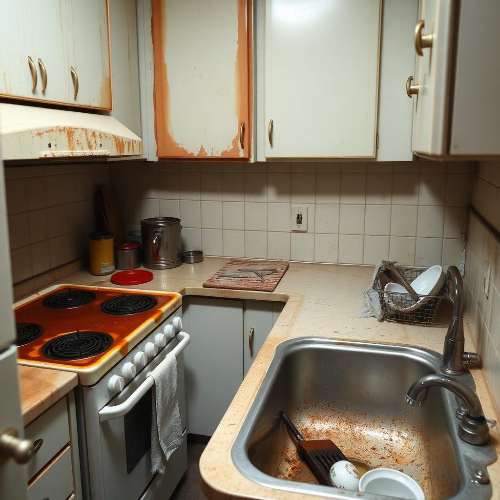 Kitchen before cleaning